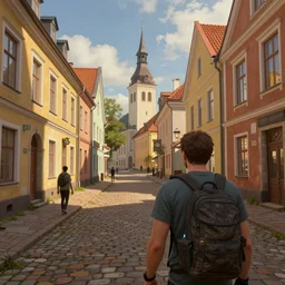 Estonia Tartu streets as a PS1 first person video game