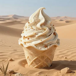 desert made from icecream, handsome, intricate, detailed, volumetric lighting, scenery, digital painting, highly detailed, artstation, sharp focus, illustration, concept art, 8 k, no blur