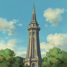 the spire tower, ghibli art, high detail, hyper realism, hq