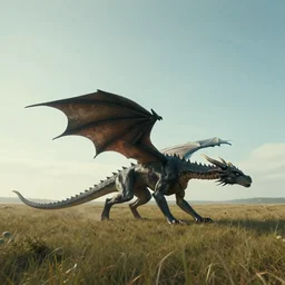 a cinematic wide angle photograph of a dragon walking through a vast serene landscape, beautiful lighting, high depth, ultra realistic, artistic, by michal karcz and john harris
