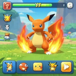 the new fire pokemon starter, game ui, 4 k