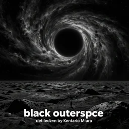 “ black hole outerspace, infinite, landscape, wallpaper, detailed, drawn by kentaro miura ”