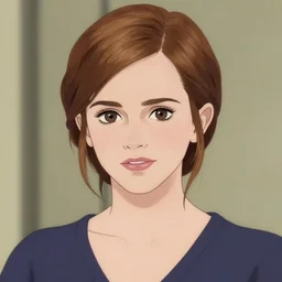 a portrait of Emma Watson, anime art style
