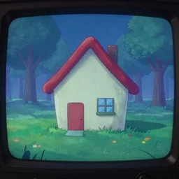 tv screenshot, house head cartoon, tv show, dreamcore, liminal space