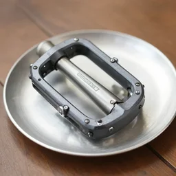 bicyle pedal on a serving platter
