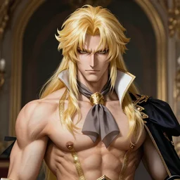 victorian alucard, masculine, muscular, symmetric face, cringey, fancy, elegant, gorgeous, voluptuous hair beautiful, fine detail, magnificent