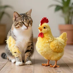 a cat and chicken chimera