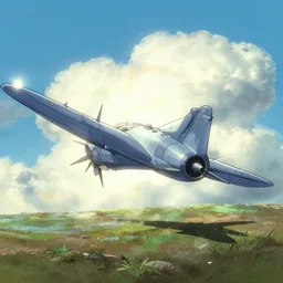 japanese zero plane crashing into the ground, atey ghailan, goro fujita, studio ghibli, rim light, stark very bright lighting, clear focus, very coherent