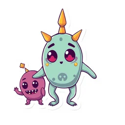 cute monsters, vector staravia sticker art, sticker, clean background, illustration, spread sheet, cronobreaker, beeple game icon
