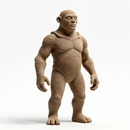 clay golem, high detail digital art, full body, standing, isolated on a pure white background, centered, whole figure in frame, sharp focus, studio lighting
