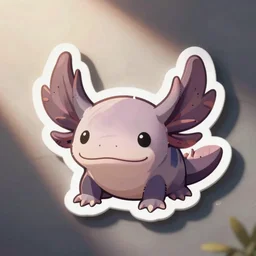 a sticker of a cute axolotl
