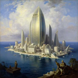 atlantis the city. highly detailed painting by gaston bussiere, craig mullins, j. c. leyendecker 8 k