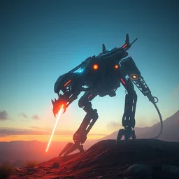 thunderjaw machine mecanical creature robot of horizon forbidden west horizon zero dawn radiating a glowing aura global illumination ray tracing hdr fanart arstation by ian pesty and alena aenami artworks in 4 k