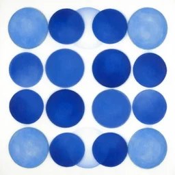 a simple geometric painting of many circles in shades of blue by robert delaunay