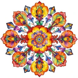 colorful mandala consisting of flowers