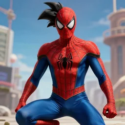 videl from dragon ball z wearing spider man costume