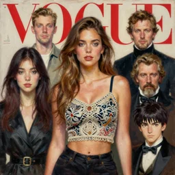 mage, vogue, elle, korean, natalie imbruglia, greg rutkowski, john singer sargent, anime, trending on artstation, oil painting, intricate, crop top