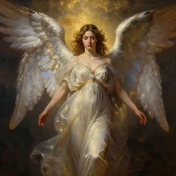 majestic gracious regal radiating female winged angel portrait, atmospheric lighting, painted, ethereal, intricate, volumetric lighting, beautiful, rich deep colours masterpiece, golden hour, sharp focus, ultra detailed, by leesha hannigan, ross tran, thierry doizon, kai carpenter, ignacio fernandez rios