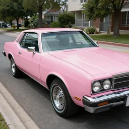 A pink 1970s sedan