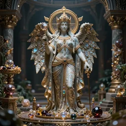 as of the gods, which is said to have been filled with brilliance, and there was a garden there made entirely of precious stones, close up bokeh hiperrealistic, high detailled, darkness dramatic, sharp focus, octane render, imax