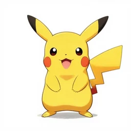 yellow pikachu drawn by a 3 years old