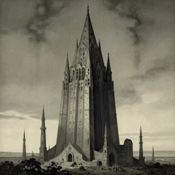 tower of souls, artwork by Beksiński