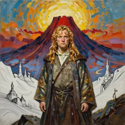 craig mullins epic oil on canvas painting of a lord of the rings atmospheric landscape, mordor, line art!!, ink, art concept for a book cover!!, harmonic colours, thik brushstrokes, movie still, game of thrones concept art, highly detailed, centered, hyperrealism, romantic, smooth, sharp focus trending on artstation, by greg manchess and by ismail inceoglu and by kilian eng and by jake parker
