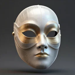 venetian futuristic bauta mask, houdini render, generative art, procedural modelling, artstation, zbrush, arnold render