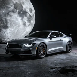 realistic car in the moon 18k octane render