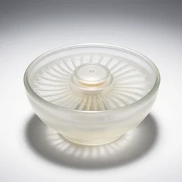 translucent salad spinner, high detail macro photography, isolated on a pure white background, centered, entire object in frame, sharp focus, soft studio lighting
