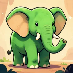 green elephant in the style of popular nft arts