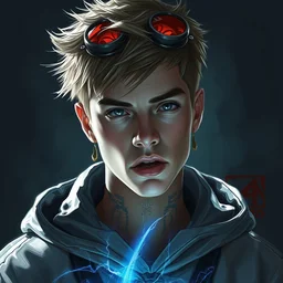 a detailed portrait of a justin bieber cyberpunk by justin gerard and greg rutkowski, digital art, realistic painting, dnd, dungeons & dragons, character design, trending on artstation