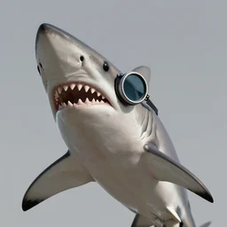 shark wearing a monocle, photorealistic, unreal engine, sharp focus, photo of the year