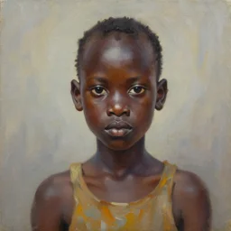 an expressive oil painting of a young skurofa soremi