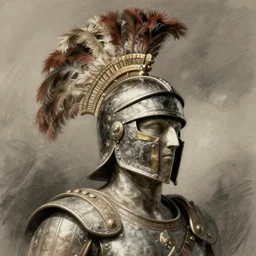 roman centurion crest plume sketch
