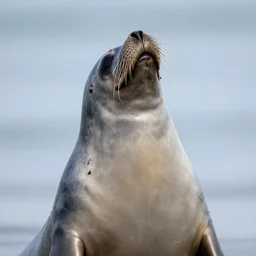 a photograph close up of seal headstand