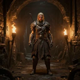 delicious torch lit prison dungeon jail cell atmospheric unreal engine hyperreallistic render 8k character concept art masterpiece screenshot from the video game the Elder Scrolls V: Skyrim