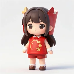 chibi anime girl wearing chinese take out box as clothes