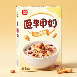 a box of cereal front cover design peanuts