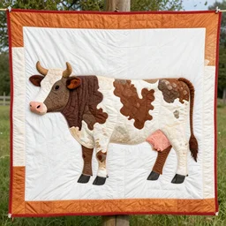 a cow made from a quilt
