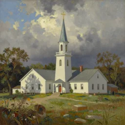 beautiful oil painting of bishop hill colony illinois by olaf krans