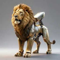 Robot Lion, concept art, rim light, Studio light