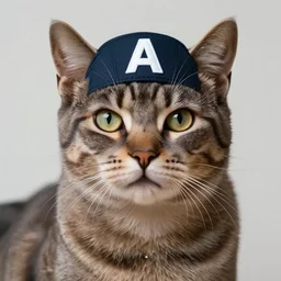 cat as american captain, realistic, by marvel