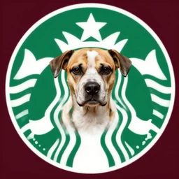 starbuck logo with a dirty dog, a disgusted look