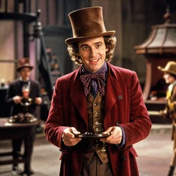 film still of Chris Pratt as Willy Wonka in Willy Wonka and the Chocolate Factory 1971