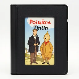 home video vhs cover of poirot and tintin crossover, late nineties