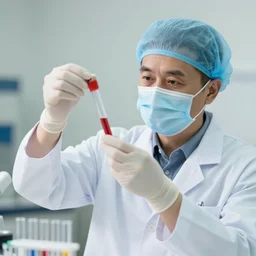 photo dalasreview is wearing a doctor's coat and is using a test tube