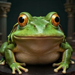 hyperrealistic mixed media image of info wars alex jones is a ( ( bullfrog ) ), stunning 3 d render inspired art by xiang duan and thomas eakes and greg rutkowski, perfect facial symmetry, hyper realistic texture, realistic, highly detailed attributes and atmosphere, dim volumetric cinematic lighting, 8 k octane detailed render, post - processing, masterpiece,