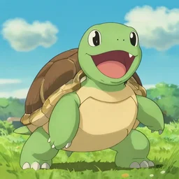 portrait of an excited turtle, hayao miyazaki, cartoon, anime, sharp, focus, illustration