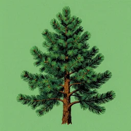 conifer. retro art by jean giraud.